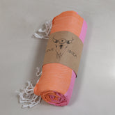 Toalla de hammam naranja/rosa